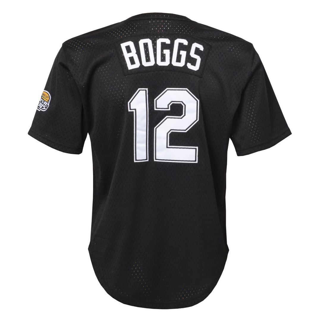 Wade Boggs Tampa Bay Rays Mitchell & Ness Youth Cooperstown Collection Mesh Batting Practice Jersey - Black