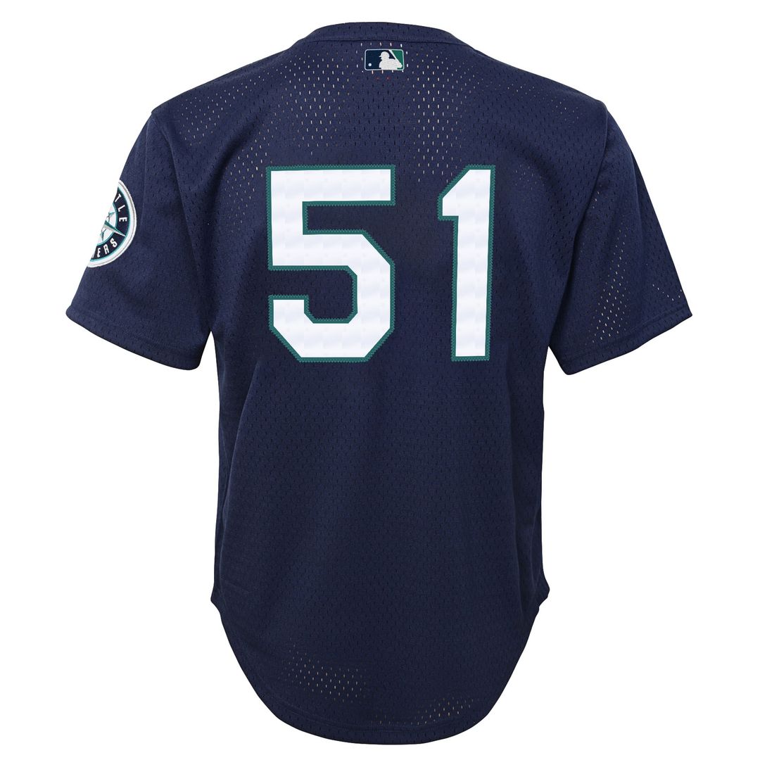 Ichiro Suzuki Seattle Mariners Mitchell & Ness Youth Cooperstown Collection Mesh Batting Practice Jersey - Navy